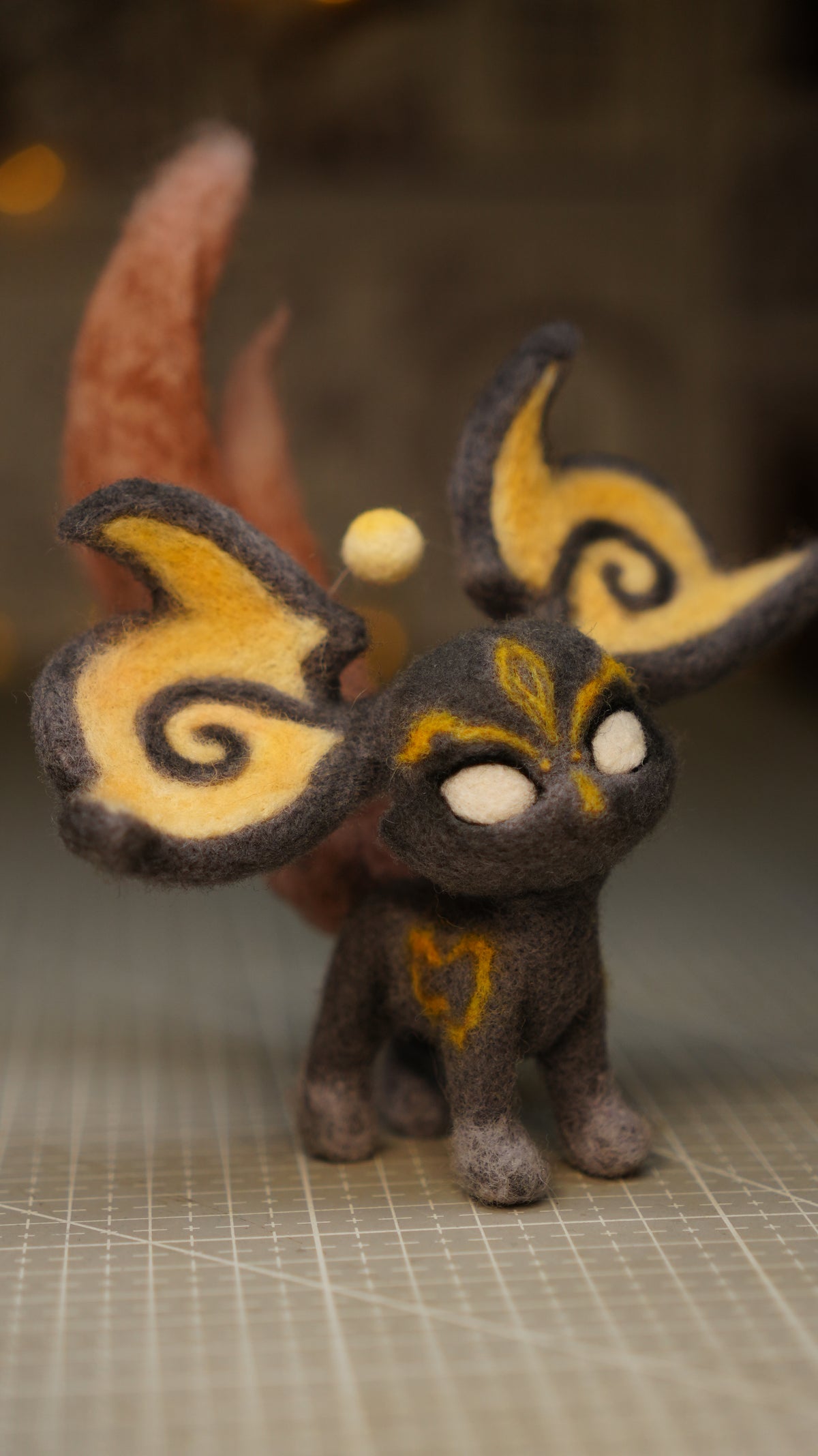 Handmade One-Off Wool Felt Art Doll | "Ghost Golden Ram" (Gui Jin Yang) Mythological Deity & Spirit Beast Set (22cm)