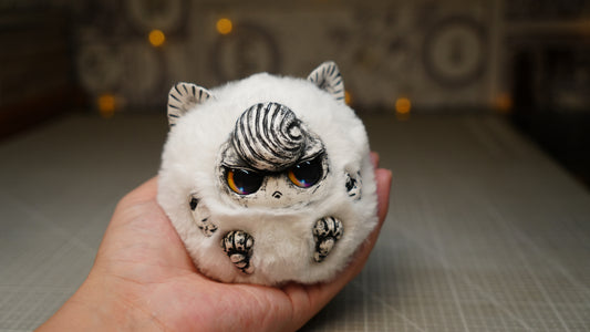 Handmade One-Off Art Doll | "Fluffy Jigglypuff" (10cm) Original Fantasy Plush Doll